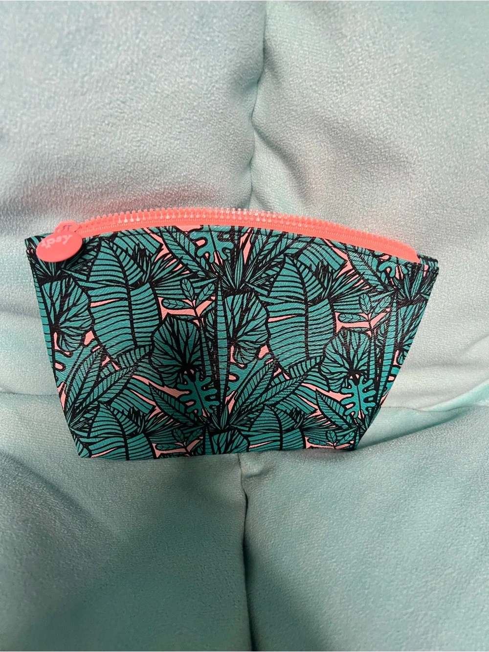 ipsy Pink Glitter, Green Glitter & Teal Patterned Cosmetic Pouch Trio